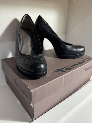 Tamaris plateau pumps schwarz - plateau,