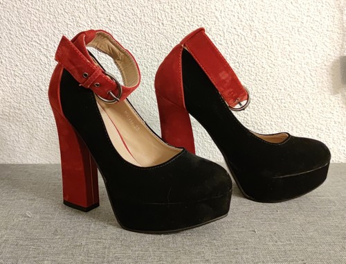 Damen pumps schwarz rot gr - damen, schwarz-rot,